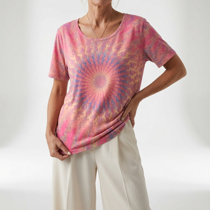 Lysoria™ — T-shirt fluide imprimé artistique décontracté