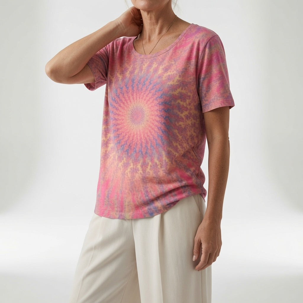 Lysoria™ — T-shirt fluide imprimé artistique décontracté