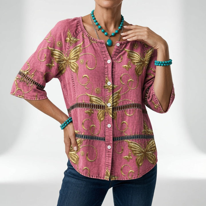 Sylvéria™ — Blouse bohème imprimée élégance quotidienne