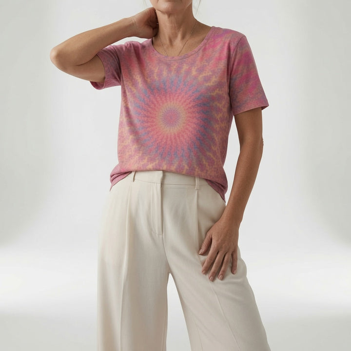 Lysoria™ — T-shirt fluide imprimé artistique décontracté
