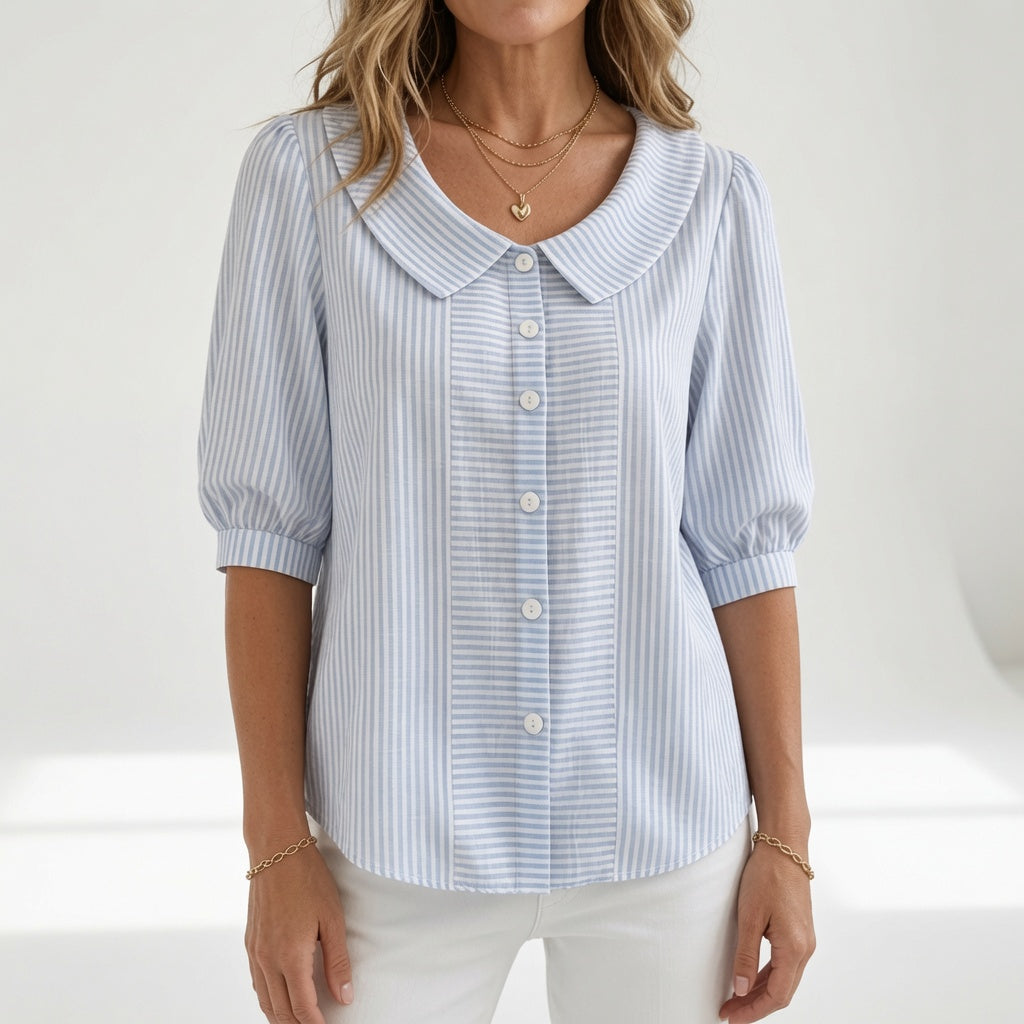 Zélie™ — Blouse à manches bouffantes rayée élégante
