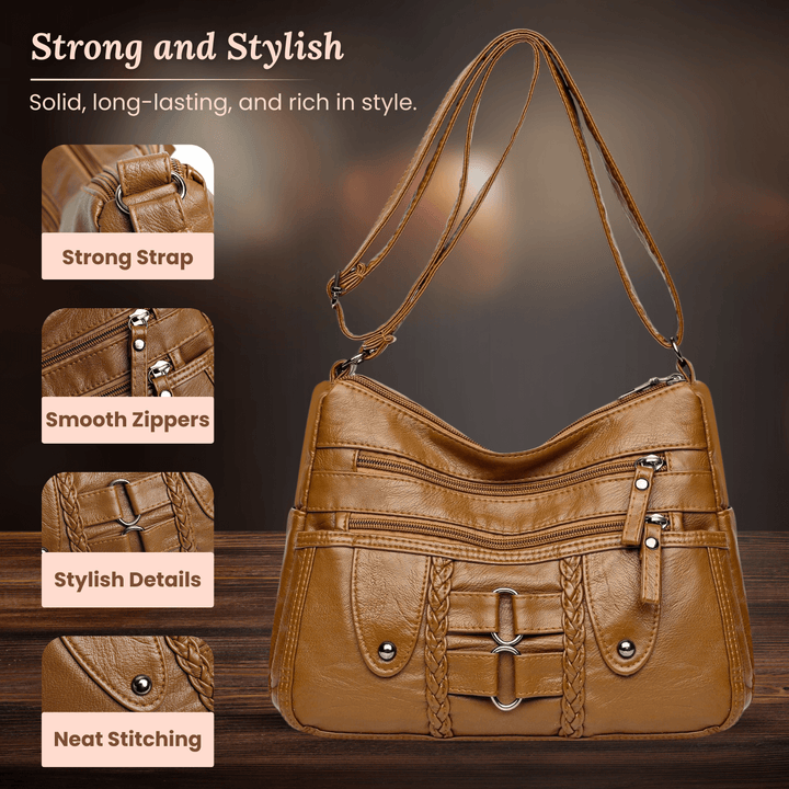 Monica Braided Multi-Zip | Crossbody Bag