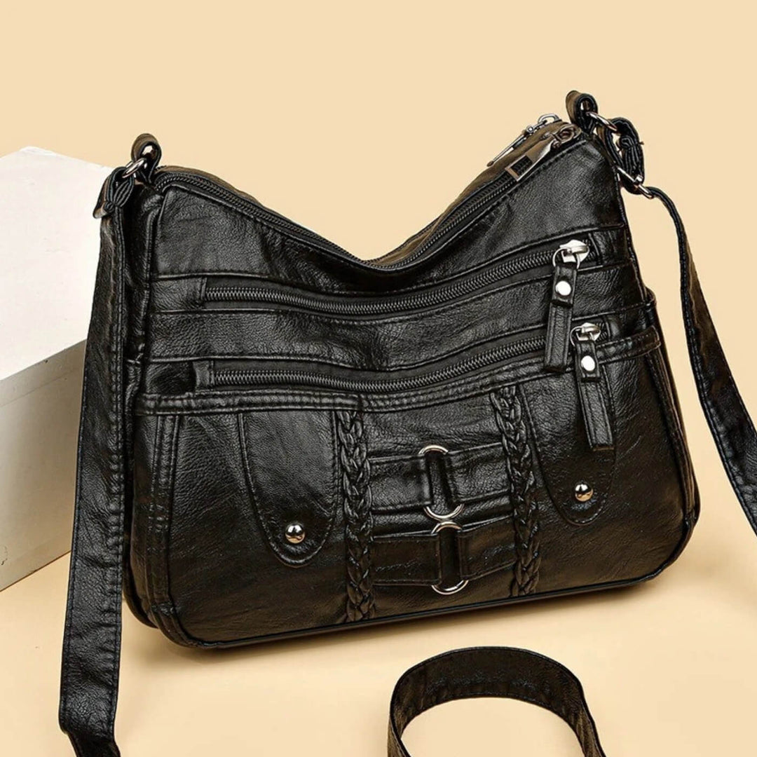 Monica Braided Multi-Zip | Crossbody Bag