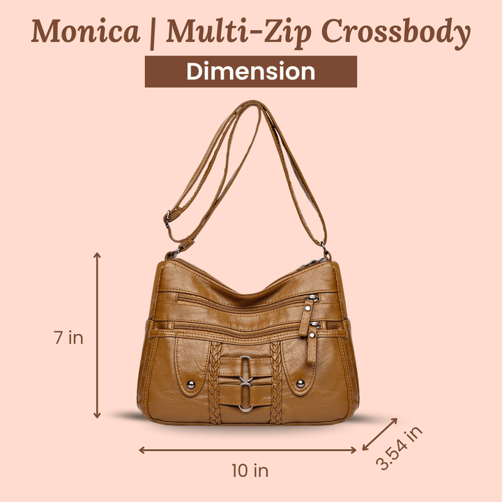 Monica Braided Multi-Zip | Crossbody Bag