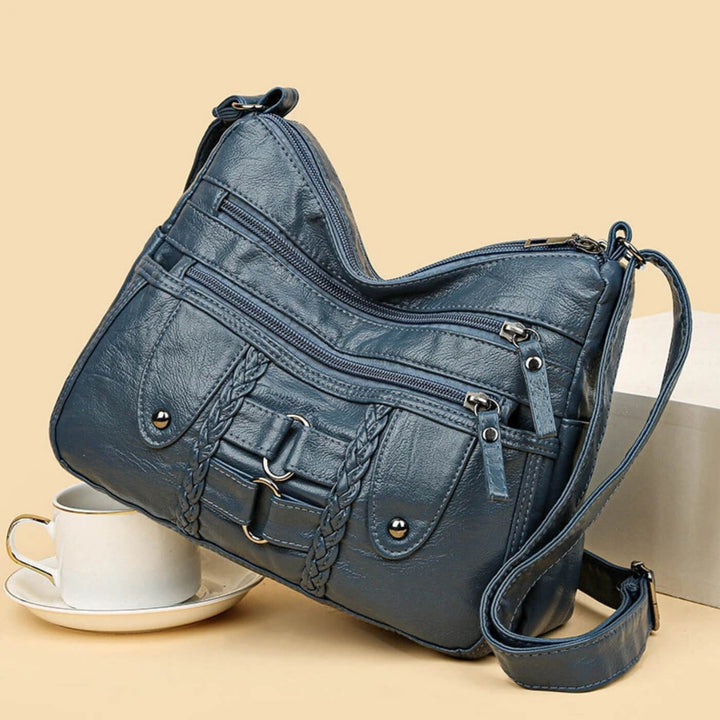 Monica Braided Multi-Zip | Crossbody Bag