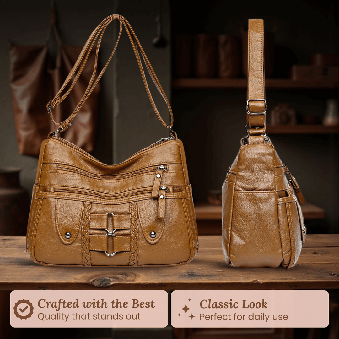 Monica Braided Multi-Zip | Crossbody Bag