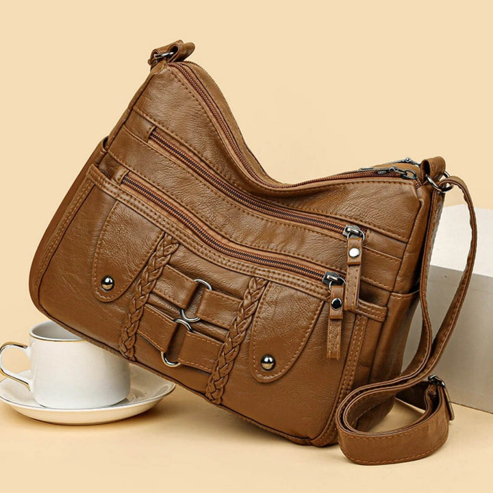 Monica Braided Multi-Zip | Crossbody Bag